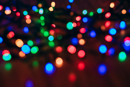 Colorful Christmas lights bokeh photo