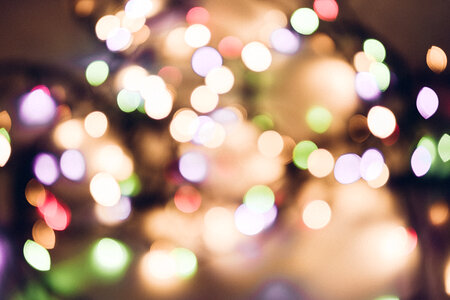 Christmas lights pastel bokeh photo