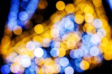 Blue and yellow bokeh 3 photo