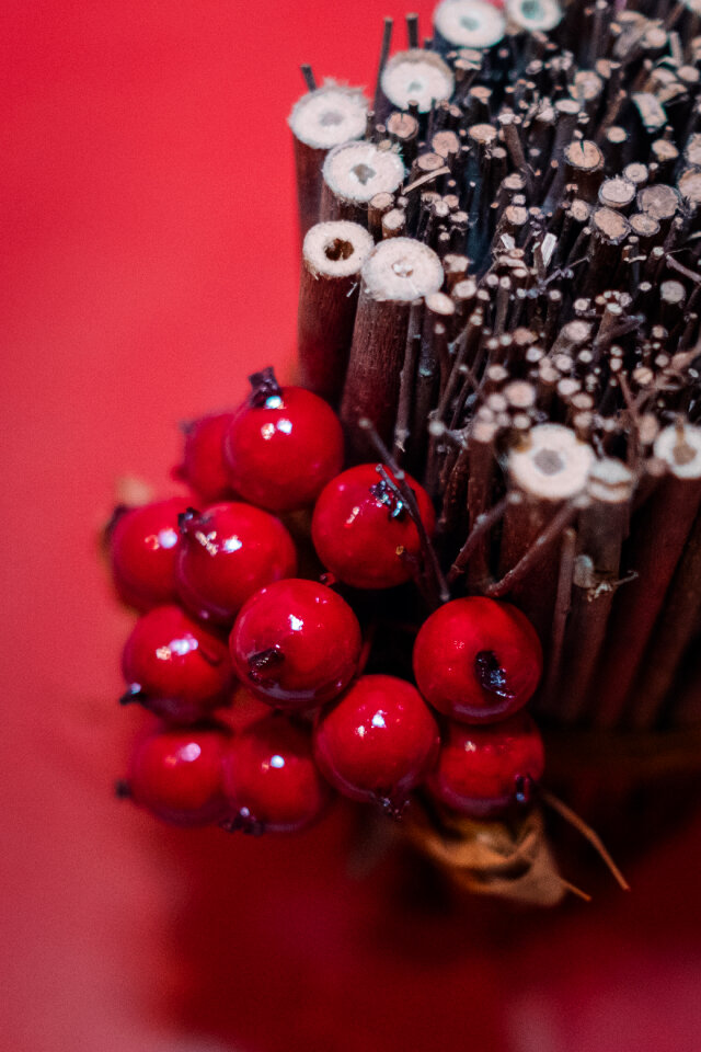 Christmas holly fruit decoration