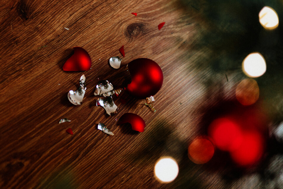 Broken red bauble