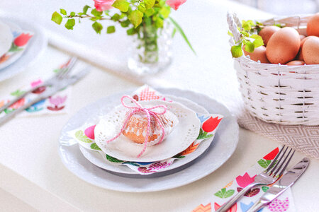 Easter table set photo