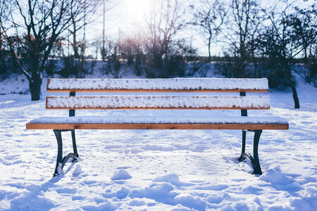 Winter bench photo