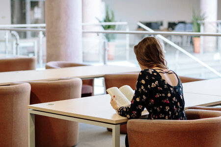 Girl in a reading room photo