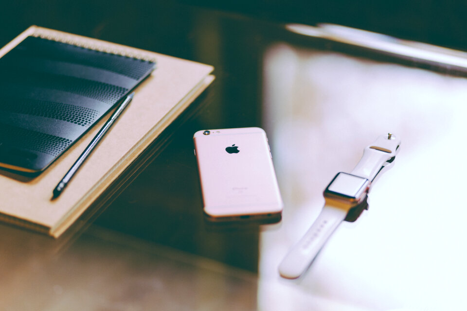 iPhone, iWatch and notebook 3