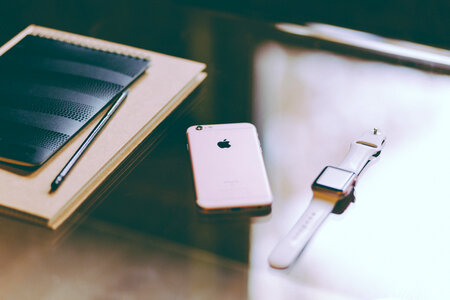 iPhone, iWatch and notebook 3 photo