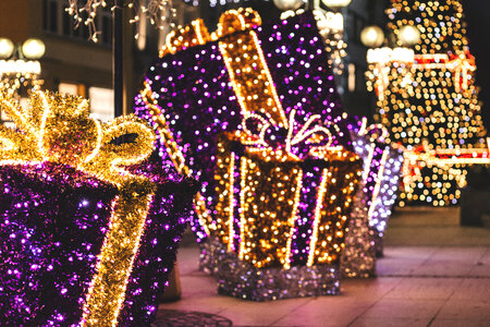 Christmas city decorations photo