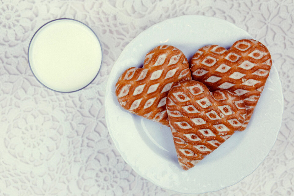 Gingerbread cookies and milk