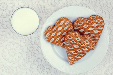 Gingerbread cookies and milk photo