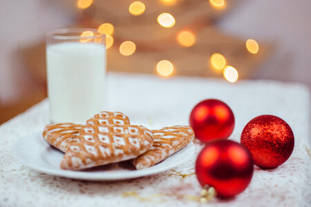 Gingerbread cookies and milk 4 photo