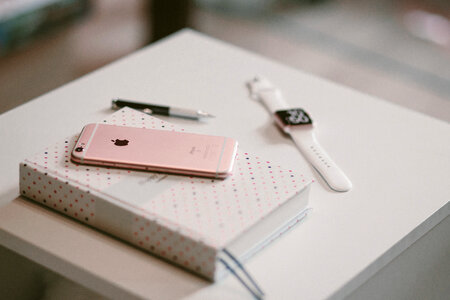 iPhone, iWatch and planner photo