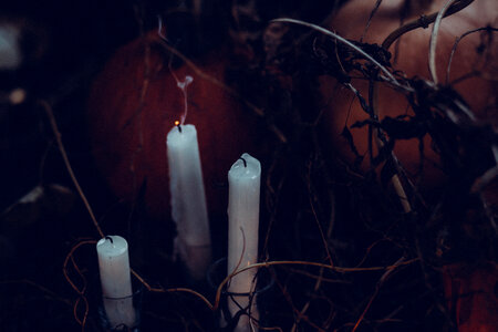 Blown out Halloween candles photo