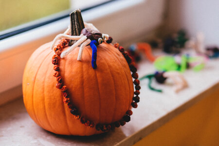 Preschool pumpkin decoration photo