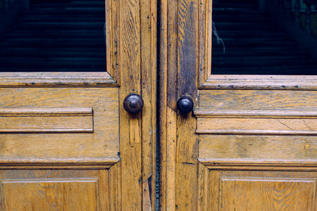 Double wooden doors photo