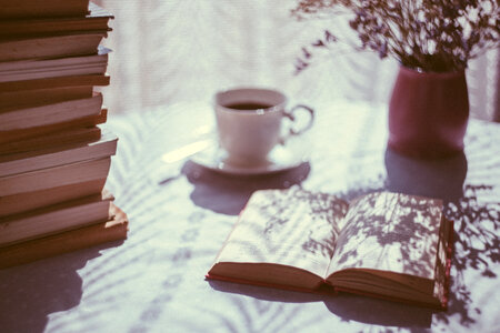 Coffee and books photo
