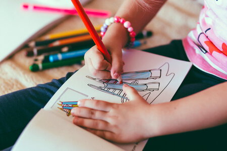 Child drawing photo
