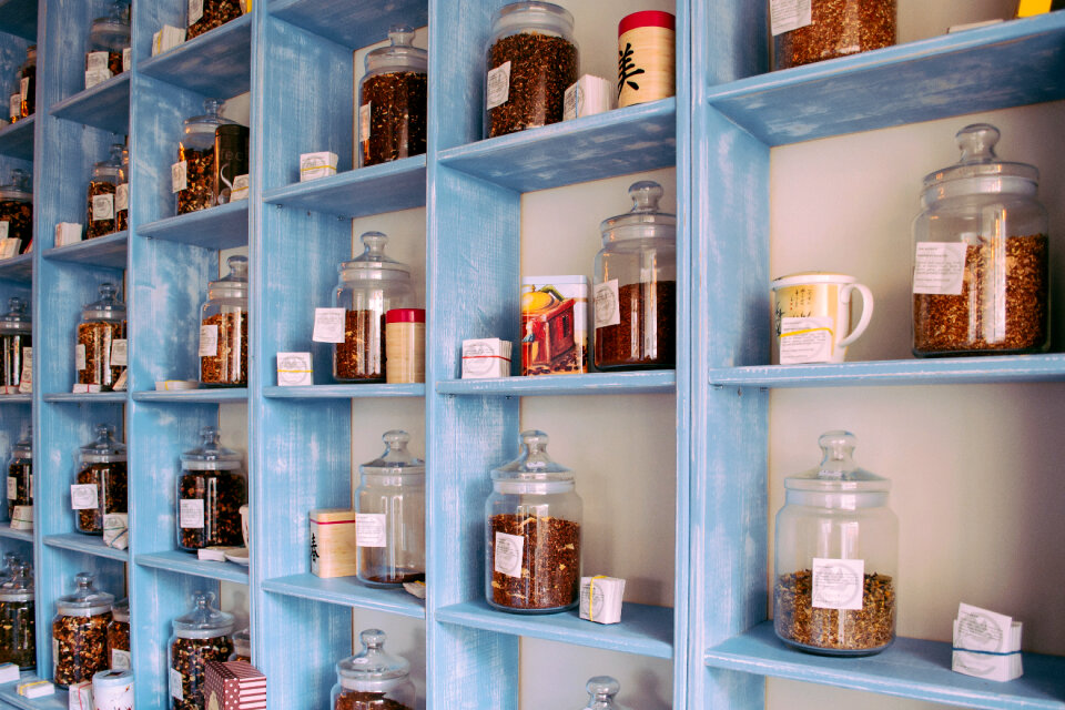 Blue tea cupboard 2