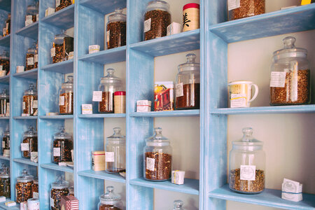 Blue tea cupboard 2 photo