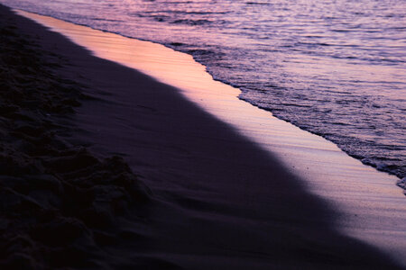 Seashore at sunset photo