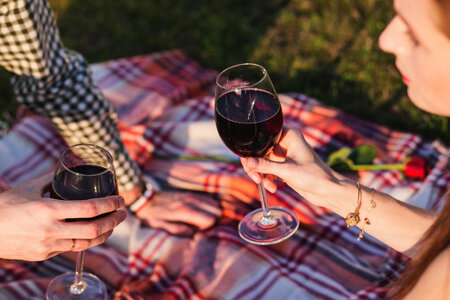 Couple drinking wine photo