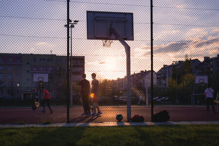 Kids playing basketball photo