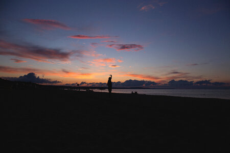 Sunset at seashore photo