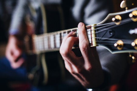 Playing guitar photo