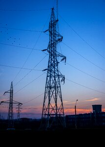 Free stock photo of evening-sky, metal, power-lines
