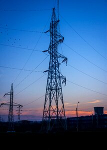 Free stock photo of evening-sky, metal, power-lines photo