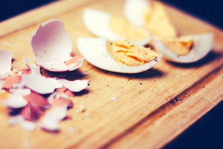 Sliced Egg and Eggshells photo