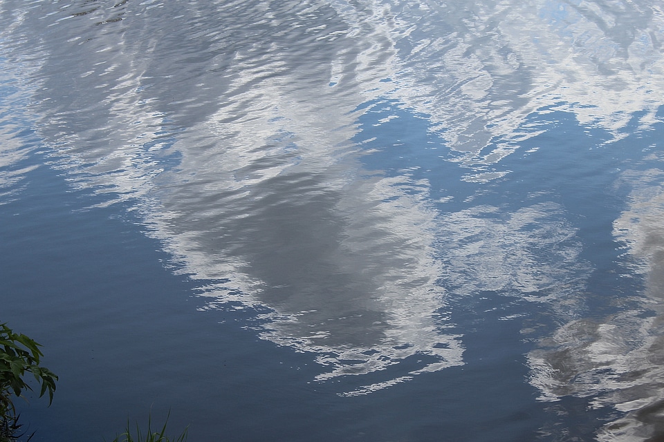 Clouds reflection water surface