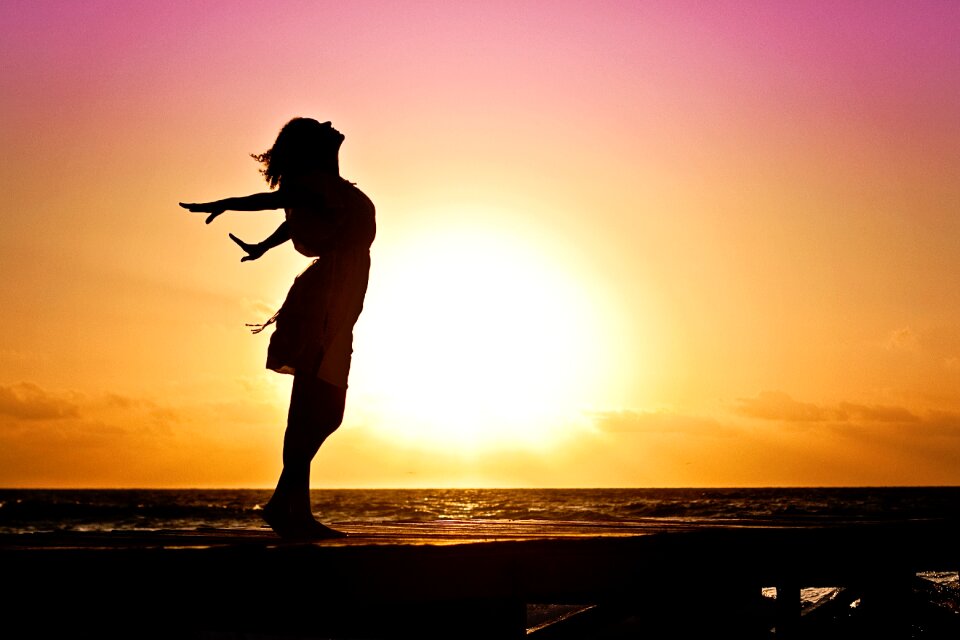 Lady in Beach Silhouette during Daytime Photography photo