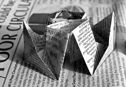 Newspaper Origami photo