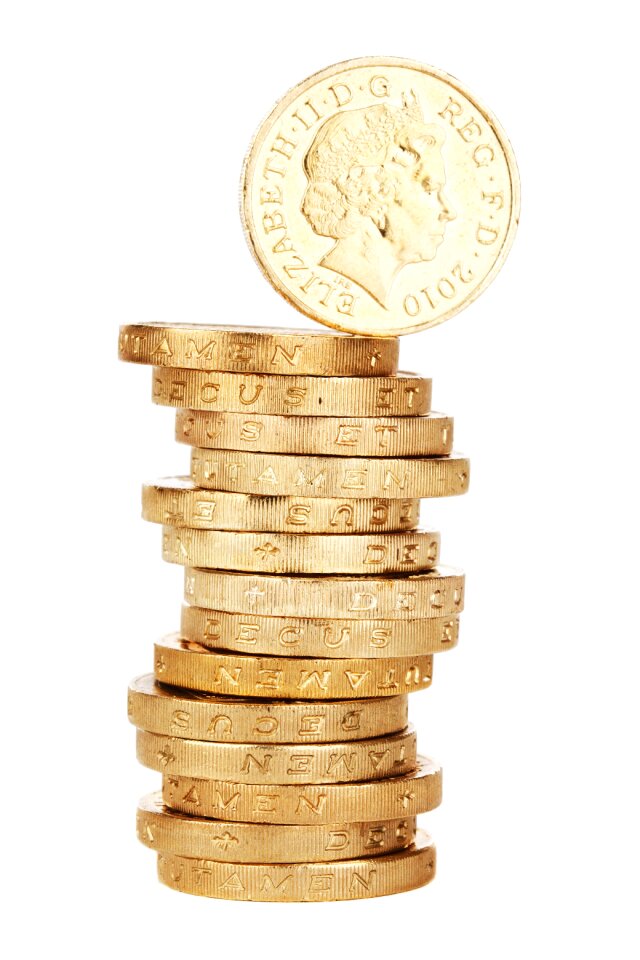Free stock photo of 1 pound, cash, coin