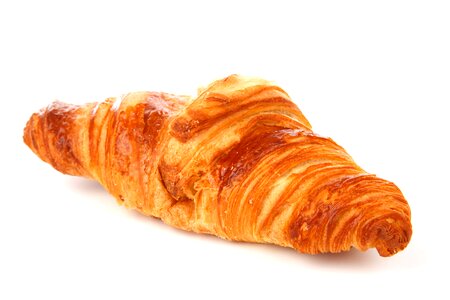 Croissant Bread on White Background photo