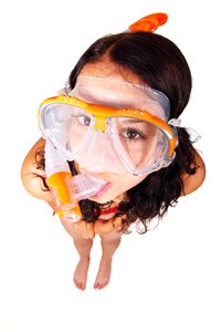 Woman Wearing Diving Goggles photo