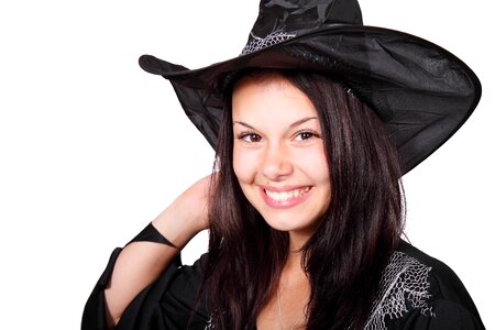 Smiling Woman Wearing With Hat photo