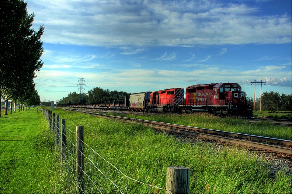 Clouds landscape train photo