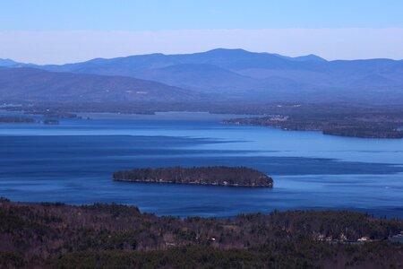 Brown Island at the Center of Blue Sea
