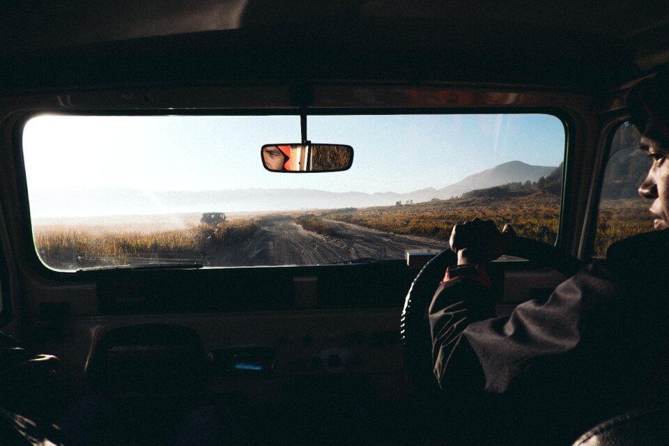 Man Driving His Car