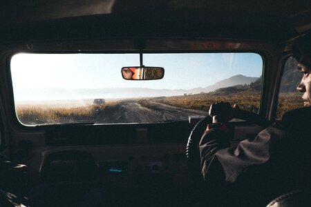Man Driving His Car