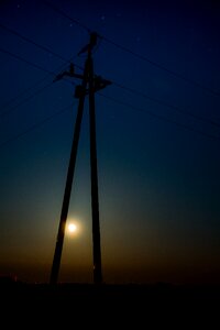 Free stock photo of bluesky, electricity pole, moon photo