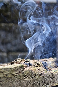 Stick burning blue smoke burning