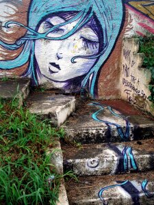 Free stock photo of blue, theme street-art, woman photo