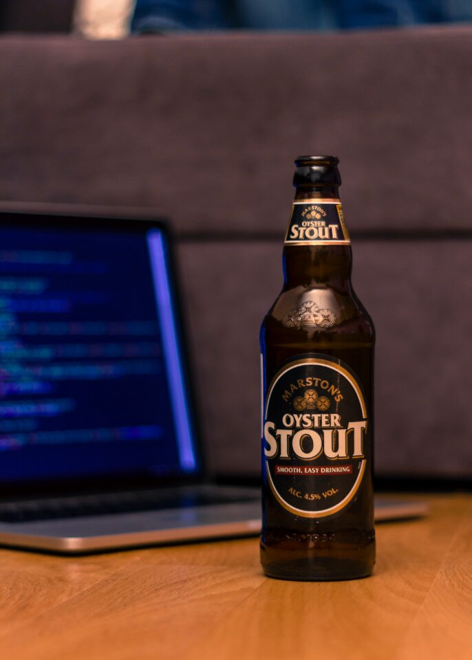 Free stock photo of beer, bottle, laptop