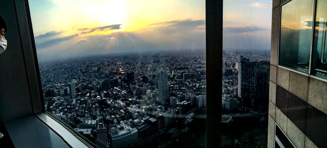 High Rise Building over a Sunset