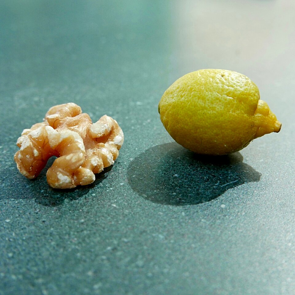 Free stock photo of lemon, walnut