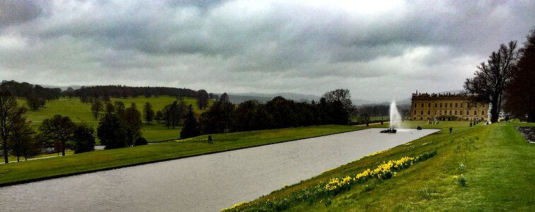 Free stock photo of chatsworth house, clouds, daffodils