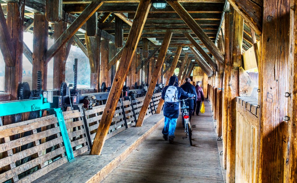Free stock photo of bridge, covered bridge, mechanism