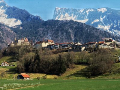 Free stock photo of chateau, landscape, mountains photo